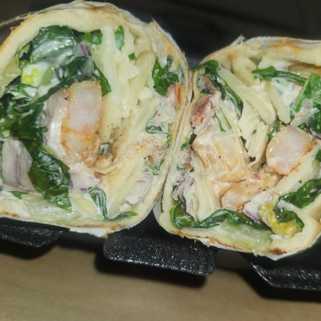 Shrimp Caesar Wrap.